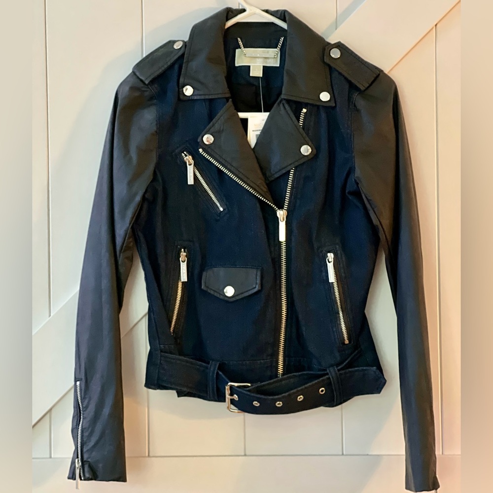 Michael Kors Leather and Jean jacket. New with tags!!!